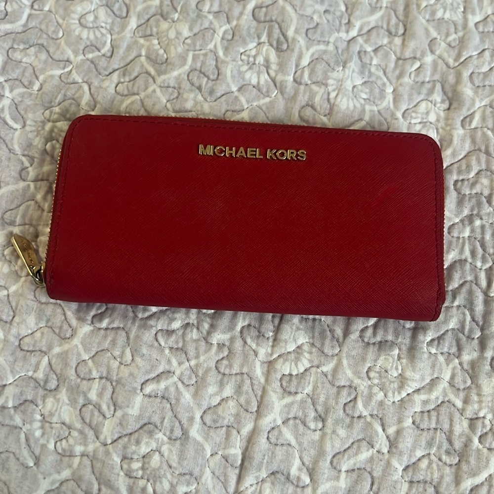 Red Michael Kors wallet